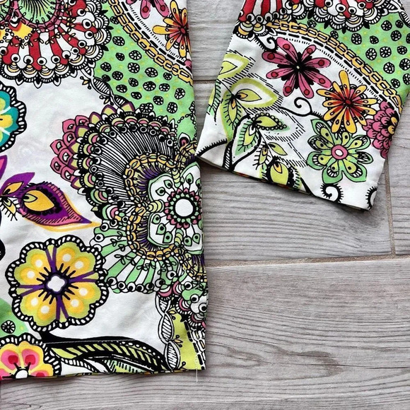 Natori Womens Multicolor Floral Allover Print‎ Button Front Top Size Small - Picture 6 of 8